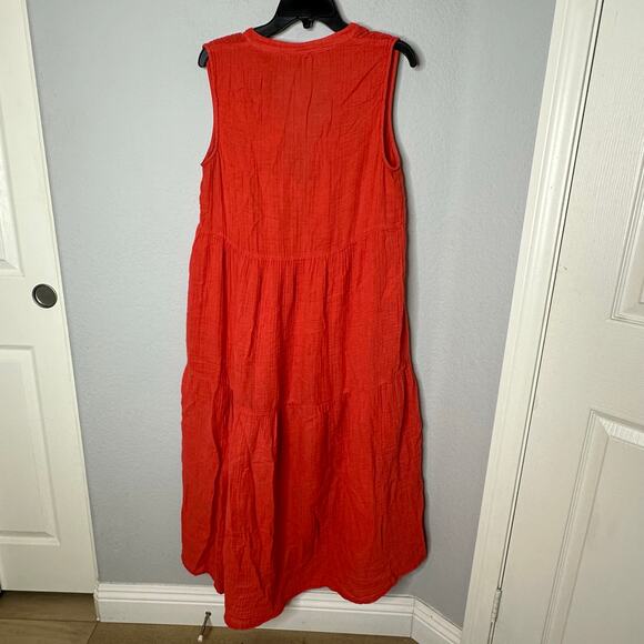 Anthropologie The Kallie Flowy Maxi Dress Orange - Picture 4 of 7
